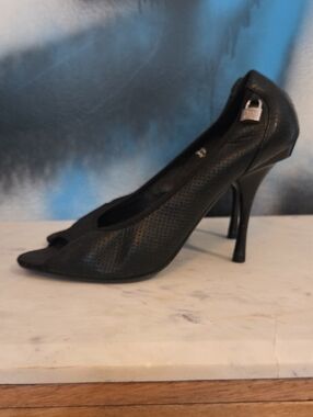 John Richmond Black Peep-Toe Stiletto Heels..Italy